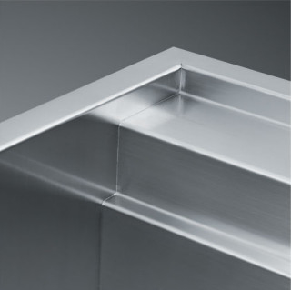 Màu bạc Stainless thương mại bồn rửa hai bát ẩm ẩm ẩm ẩm ẩm