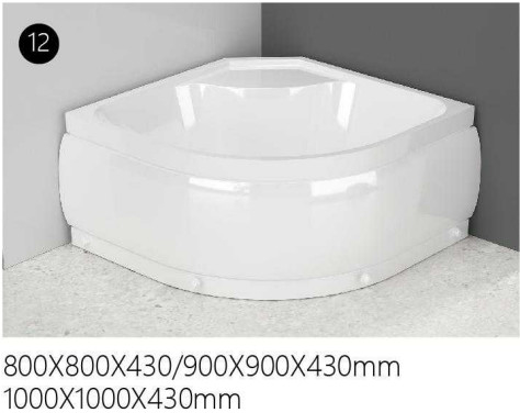 Quảng trường góc phòng tắm cao ngưỡng khúc trượt 800 X 800 phòng tắm