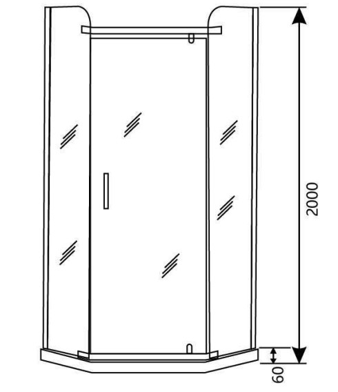 3/8in Độ dày nướng khuôn mẫu thủy tinh phòng tắm đa dạng cửa xoay phòng tắm