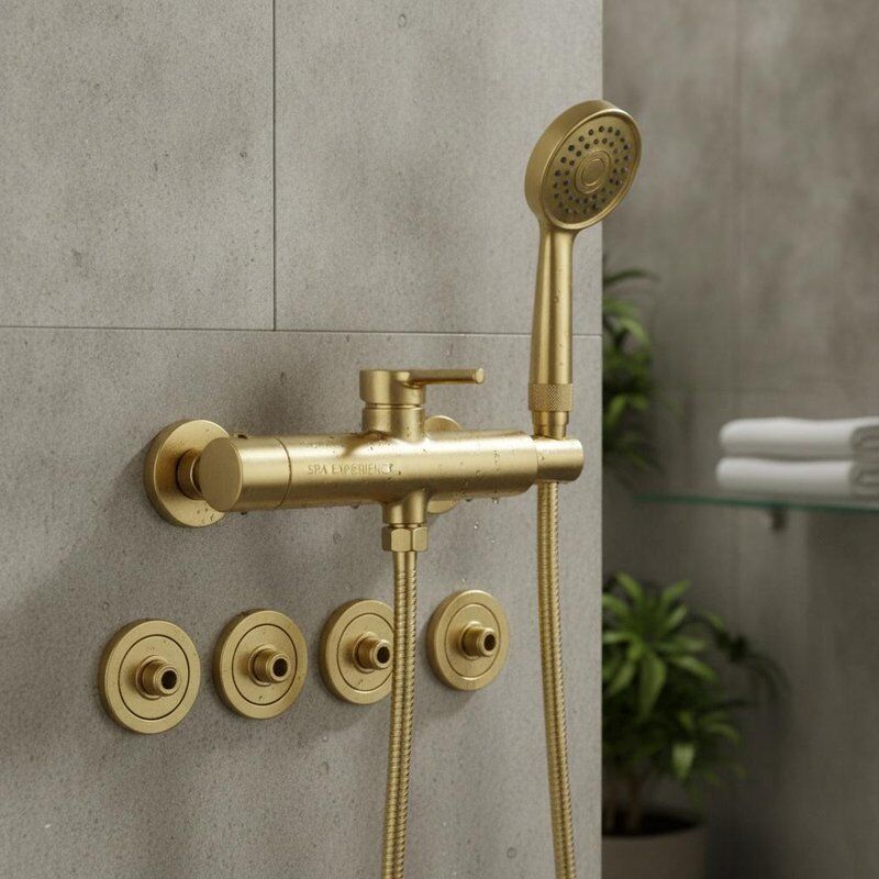 Faucets vòi sen cầm tay tích hợp thiết kế bằng đồng thau và công nghệ SPA Waist Jet cho trải nghiệm phòng tắm nâng cao